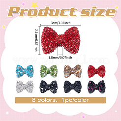 8Pcs 8 COlors Polymer Clay Rhinestone Beads&nbsp;RGLA-ME0001-01