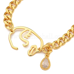 Brass Micro Pave Cubic Zirconia Bracelets for Women&nbsp;BJEW-U008-02G