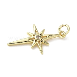 Brass Micro Pave Cubic Zirconia Pendants&nbsp;KK-L248-07G-04