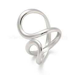 304 Stainless Steel Open Cuff Ring for Women&nbsp;RJEW-M025-02P