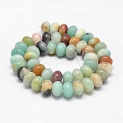 Rondelle Natural Flower Amazonite Beads Strands&nbsp;G-K094-8x5mm-A