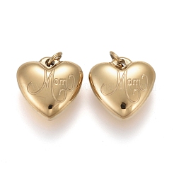 Mother's Day Ion Plating(IP) 304 Stainless Steel Charms&nbsp;STAS-I164-006G