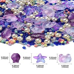 Ocean Theme Diy Painted Glass Beads&nbsp;DIY-YW0008-82B