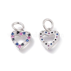 Brass Micro Pave Cubic Zirconia Charms&nbsp;ZIRC-F106-02P