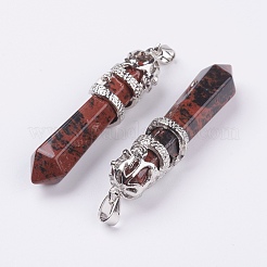 Natural Obsidian Big Pointed Pendants&nbsp;G-G738-A-01