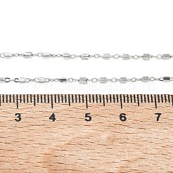 1.5MM 304 Stainless Steel Cuboid Link Chain Necklaces for Women&nbsp;NJEW-G201-03P