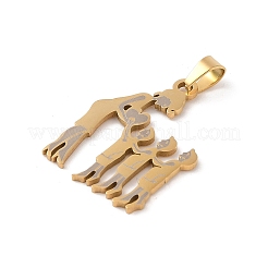 Mother's Day Ion Plating(IP) 304 Stainless Steel Pendants&nbsp;STAS-U002-03G