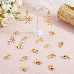 10 Pairs Brass Hoop Earring Finding&nbsp;KK-BBC0019-32
