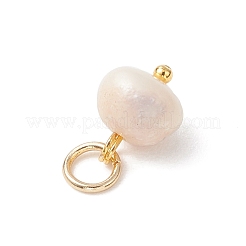 6Pcs 2 Colors Natural Freshwater Pearl Potato Charms with 304 Stainless Steel Findings&nbsp;PALLOY-JF04943