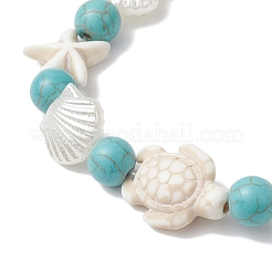 Synthetic Turquoise Beaded Stretch Bracelets&nbsp;BJEW-JB11861