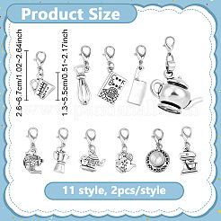 26Pcs 13 Style Alloy Pendant Decorations&nbsp;HJEW-PH02489