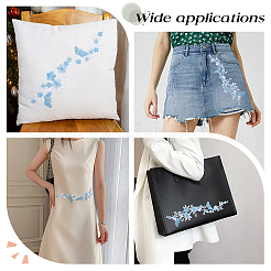 4Pcs Polyester Embroidered Sew on/Iron on Collar Decoration&nbsp;DIY-GF0006-08A