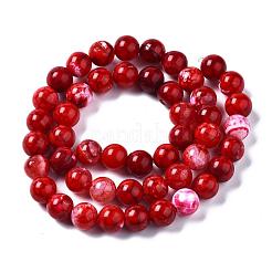 Dyed Natural Crackle Agate Beads Strands&nbsp;G-T100-03C