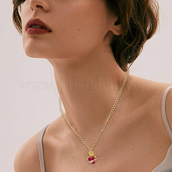 8Pcs 4 Colors Brass Glass Pendants&nbsp;KK-SC0007-95