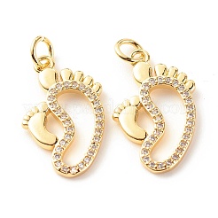 Brass Micro Pave Clear Cubic Zirconia Pendants&nbsp;ZIRC-P094-15G-RS