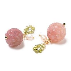 Natural Agate & Natural Pearl & Cubic Zirconia Pendant Decorations&nbsp;G-G008-05G