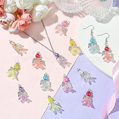 80Pcs 8 Colors Acrylic Alloy Pendants&nbsp;PALLOY-CJ00054