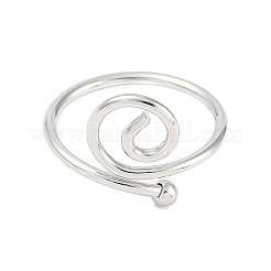 Non-Tarnish 304 Stainless Steel Spiral Open Cuff Ring for Women&nbsp;RJEW-C097-04P