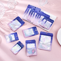 60Pcs 6 Styles Rectangle Glitter Holographic PVC Resealable Packaging Bags&nbsp;ABAG-FP0001-06B