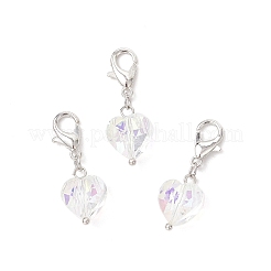 Heart Glass Pendant Decorations&nbsp;HJEW-JM03770-01
