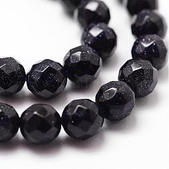 Synthetic Blue Goldstone Beads Strands&nbsp;G-D840-14-8mm