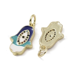 Real 18K Gold Plated Brass Micro Pave Cubic Zirconia Pendants&nbsp;KK-L209-078G-01