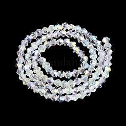 AB Color Plated Transparent Glass Beads Strands&nbsp;GLAA-G127-01-01H