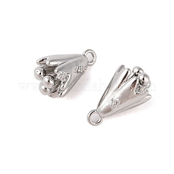 Brass Pendants with Clear Glass Rhinestone&nbsp;KK-N254-66P