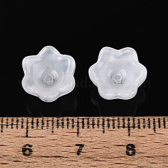 Transparent Spray Painted Glass Bead Caps&nbsp;A-GLAA-Q089-002A-003