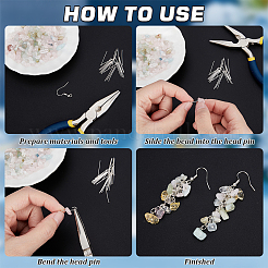 60Pcs 925 Sterling Silver Flat Head Pins&nbsp;STER-BC0002-17B