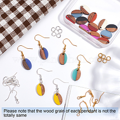 DIY Walnut Wooden Dangle Earring Making Kits&nbsp;DIY-OC0006-82