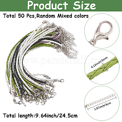 50Pcs Trendy 3MM Round Braided Imitation Leather Cord Bracelet Making&nbsp;BJEW-CL0001-45