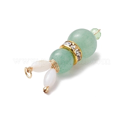 4Pcs 4 Styles Natural Carnelian & Rose Quartz & Green Aventurine & Amethyst Bunny Pendants&nbsp;PALLOY-TA00226