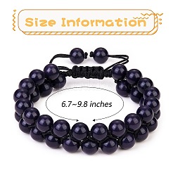 Synthetic Blue Goldstone Braided Bead Bracelet&nbsp;BJEW-SW00001-12