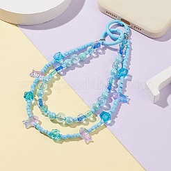 Acrylic Fish Beaded Mobile Straps&nbsp;HJEW-JM01064