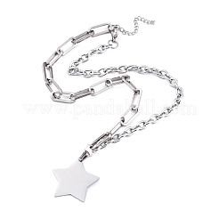 Non-Tarnish 304 Stainless Steel Pendant Necklaces&nbsp;NJEW-M181-35P