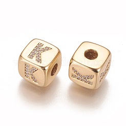 Brass Micro Pave Cubic Zirconia Beads&nbsp;X-KK-K238-16G-K