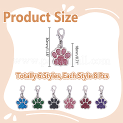 48Pcs 6 Styles Alloy Enamel Pendant Decoratons&nbsp;HJEW-HY00196