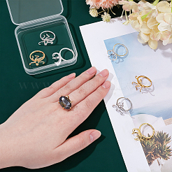 8Pcs 4 Styles Brass Adjustable Ring Findings&nbsp;KK-NB0004-36