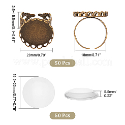 DIY Blank Dome Finger Ring Making Kit&nbsp;DIY-NB0008-19