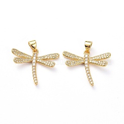 Brass Micro Pave Clear Cubic Zirconia Pendants&nbsp;X-ZIRC-L100-103G