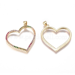 Brass Micro Pave Cubic Zirconia Pendants&nbsp;ZIRC-G168-10G