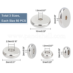 150Pcs 3 Style 202 Stainless Steel Spacer Beads&nbsp;STAS-UN0028-12