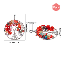 Tree of Life Gemstone Big Pendants&nbsp;G-PH0001-04A