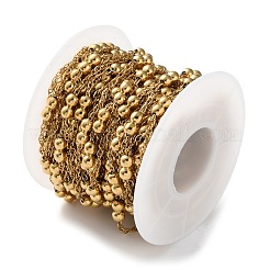 304 Stainless Steel Cable Chains with Beads&nbsp;CHS-F020-08G