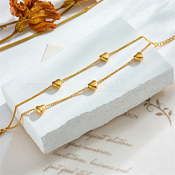 304 Stainless Steel Curb Chain Double-layered Bracelets&nbsp;WG76D98-01