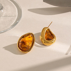 304 Stainless Steel Resin Stud Earrings for Women&nbsp;GX1070
