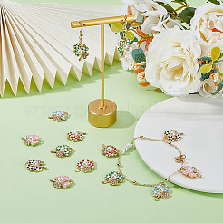 30Pcs 5 Colors Alloy Enamel Pendants&nbsp;ENAM-HY0001-16