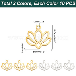 20Pcs 2 Colors 304 Stainless Steel Charms&nbsp;STAS-DR0001-06