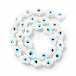 Handmade Evil Eye Lampwork Beads Strands&nbsp;LAMP-F024-02B